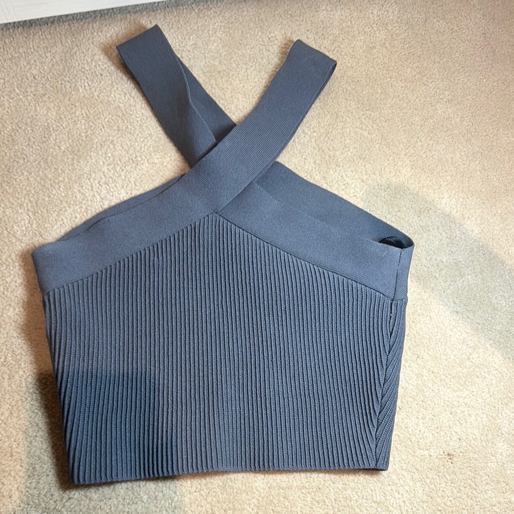 Women's Gray Cross-Strap Top